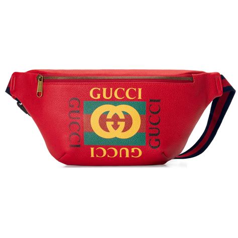 gucci print leather belt bag red|Gucci guccissima belt bag.